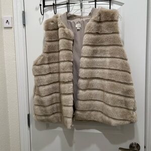 Faux Fur Striped Vest